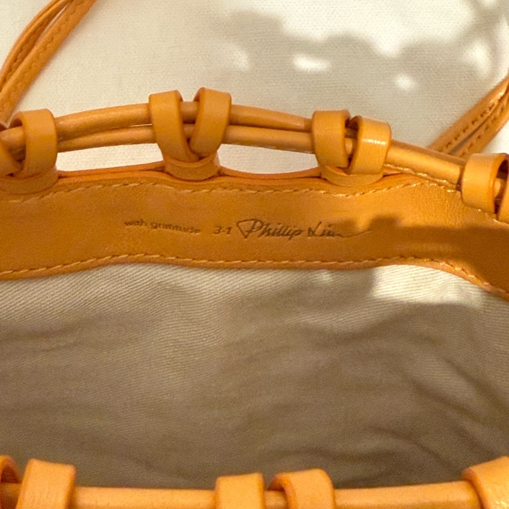 3.1 Phillip Lim Orange Woven Mini Bucket Bag - Picture 3 of 4